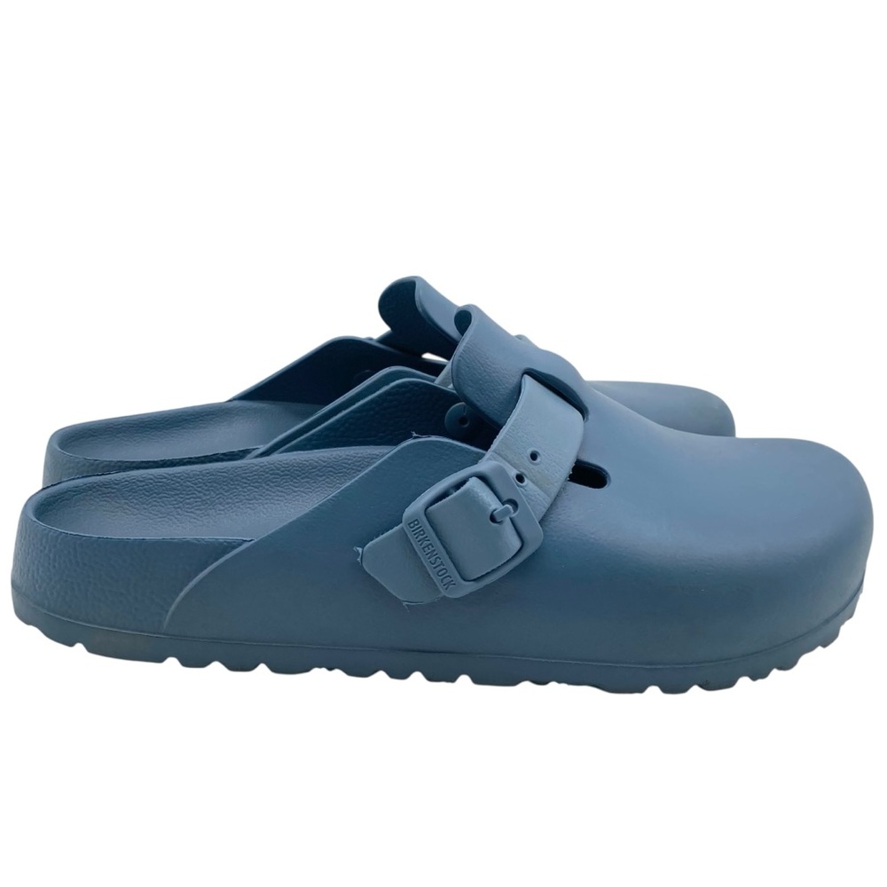 Birkenstock Essentials Boston Mule Sz 8 Blue EVA Flat Slip On Comfortable Casual - Picture 2 of 9